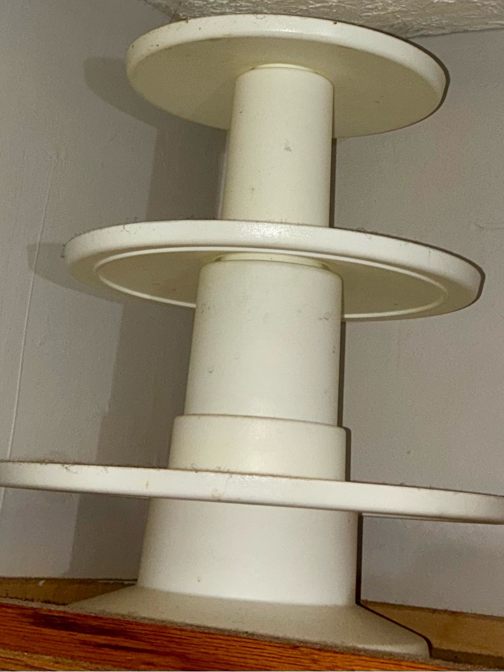 White Tiered Plastic Server Stand Display